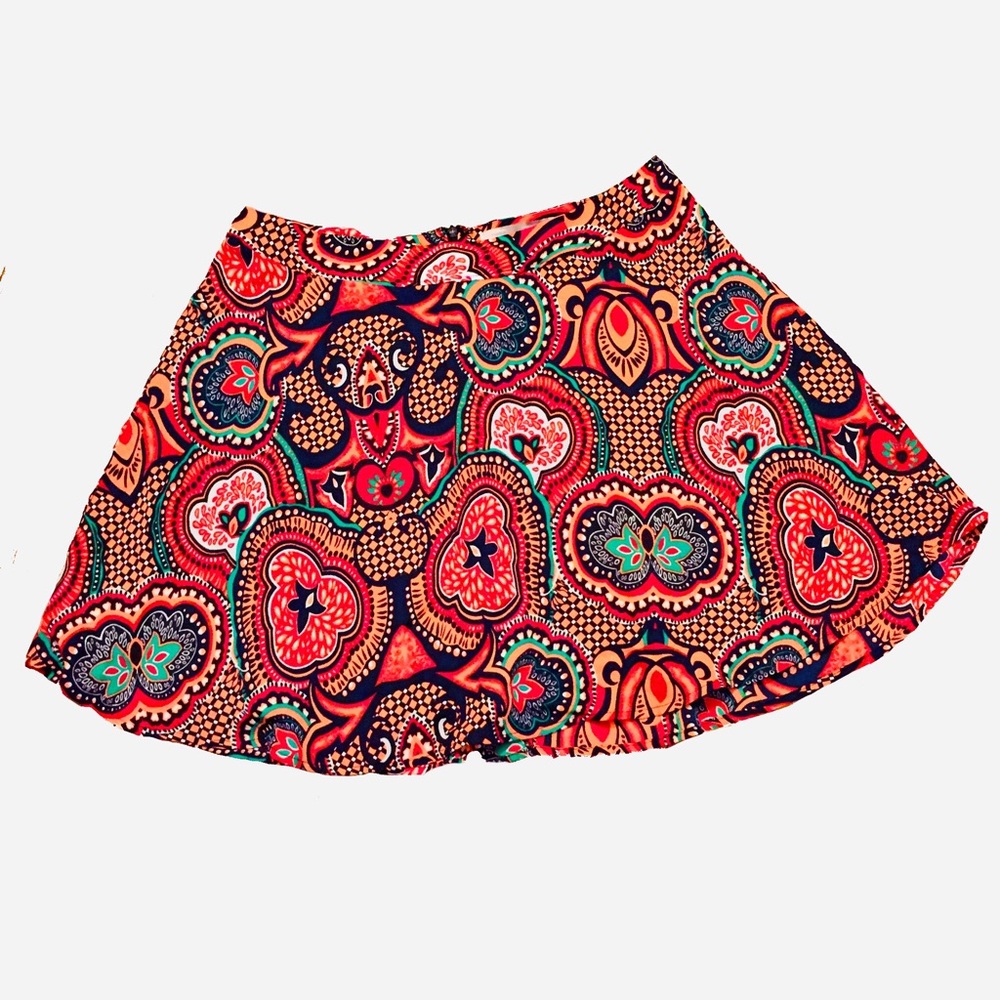 Forever 21 Vibrant Multicolored Skater Skirt